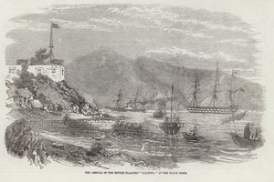 イギリスの旗艦カルカッタがボーグ砦に到着 作： English School