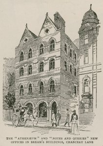 ロンドンのチャンスリーレーン、ブリームスビルディングにあるアテナエウムとノートとクエリの新しいオフィス 作： English School