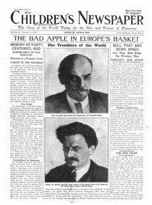 1920年1月に発行された「The Children&39;s Newspaper」のフロントページ、ヨーロッパのバスケットの中のThe Bad Apple（新聞）