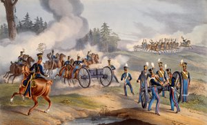 1835年のイギリス王立大砲の戦闘準備 作： English School