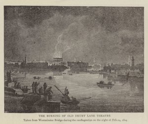 The Burning of Old Drury Lane Theatre (e.g. the engraving) 作： English School