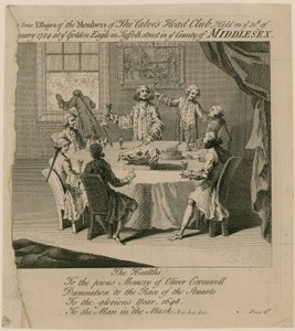 1734年1月30日にサフォークストリートのゴールデンイーグルで開催された子牛ヘッドクラブ