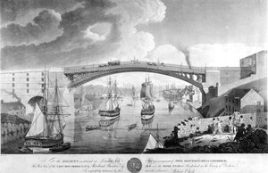鋳鉄橋、1796-1798 作： English School