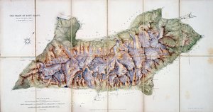 A.アダムスライリーによる1863年の実際の調査からのモンブランの鎖 作： English School