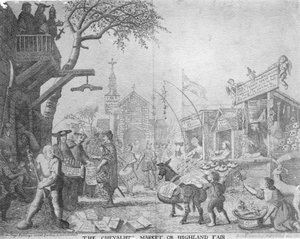 シュヴァリエマーケット、またはハイランドフェア、ジョージビッカムザヤンガー、1745年発行 作： English School