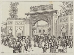 植民地・インド展」「グワリオルゲートウェイ」「インド宮殿の中庭への入り口」(エングレービング) 作： English School