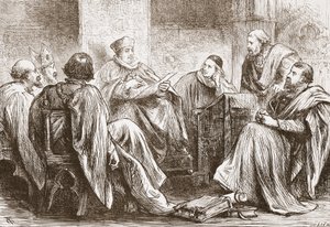 ドイツ皇帝を選出するコンクレーブ、ジェームスエイトケンワイリー（1808-1890）によるパブのプロテスタンティズムの歴史からの図解。 1878 作： English School