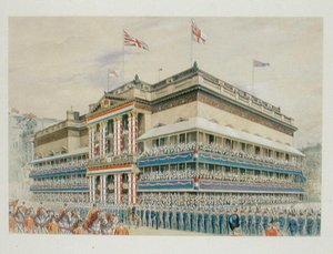 ジョージ5世（1856-1936）の戴冠式行列 1910年（水彩・紙） 作： English School