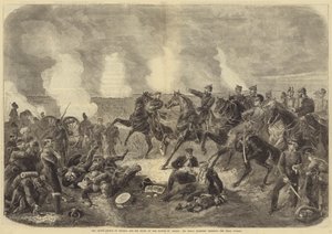 ワースの戦いでのプロイセン皇太子と参謀、最後の突撃を命じる殿下（エングレービング 作： English School