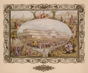 クリスタルパレス、1851年、グレートエキシビション、ハイドパーク、ロンドン。 作： English School