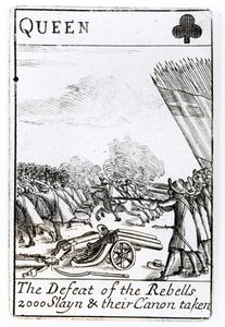 1685年7月6日、セッジムーアの戦いでの反逆者の敗北（木版）（bw写真） 作： English School
