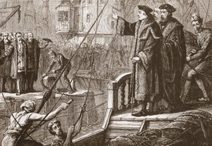 バスルからエラスムスの出発、ジェームスAitkenワイリー（1808年-1890年）、パブのプロテスタンティズムの歴史からのイラスト。 1878 作： English School