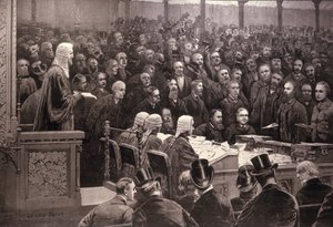 アイルランドのホームルールの質問、上院での分割311、Noes; 「The Illustrated London News」（1886年12月6日）の「341」 作： English School