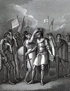 リッチモンド伯爵がボスワースの戦いの後にキングを選んだ。1804年、デビッドヒュームとトビアススモレットによる「イングランドの歴史」から 作： English School