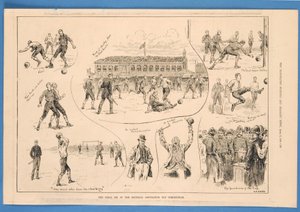 フットボール・アソシエーション・カップのファイナル・タイ、「Illustrated Sporting and Dramatic News」。 作： English School