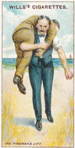 ファイアーマンズリフトNo.2、No.19、Willsタバコカードの応急処置シリーズ、1913年
