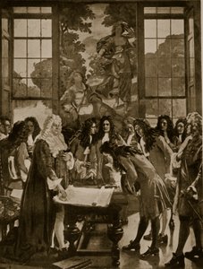 イングランド銀行の創設、1694年、イギリス国民のハッチソンの物語、1923年頃 作： English School