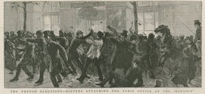 フランスの選挙-ガロアのパリ事務所を攻撃する暴動 作： English School