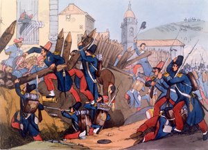 1837年にカーリストの塹壕を襲撃したフランス軍 作： English School