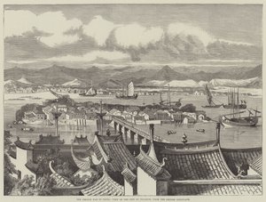 中国におけるフランスの戦争、英国領事館から見たフーチョウの街の風景（彫刻作品 作： English School