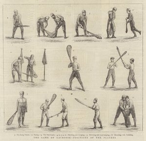 The Game of Lacrosse, Position of the Players (Engraving) 作： English School
