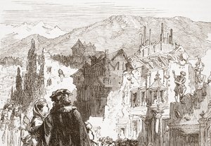 ジェームズエイトケンワイリー（1808-1890）によるパブのプロテスタンティズムの歴史からのイラストによる、都市の郊外を破壊するジュネーブ。 1878 作： English School