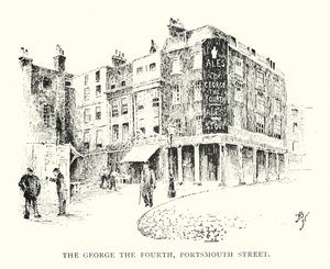 ポーツマス・ストリートの「The George the Fourth」（リトグラフ版 作： English School