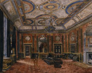 ノーサンバーランドハウスのガラス応接室、1870年頃（水彩） 作： English School