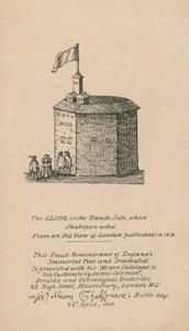 1579年に発表されたロンドンの古い見解に基づいたロンドンのバンクサイドのグローブ 作： English School