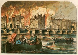 ロンドンの大火、1666 作： English School