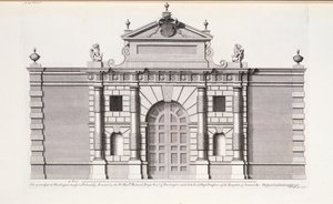 ピカデリーのバーリントン・ハウスの大門（コーレン・キャンベル著「Vitruvius Britannicus or The British Architect」より 作： English School
