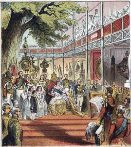 1851年、ハイドパークで開催されたロンドン大博覧会。1851年の大博覧会"ハイドパークにガラスの宮殿を建て、1851年に世界各国の多くのものを展示した