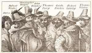 火薬の陰謀、1606年の彫刻後 作： English School
