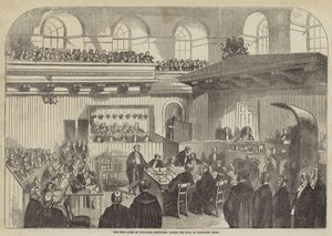 マデリン・スミスの裁判中のエジンバラ高等司法裁判所(エングレービング) 作： English School