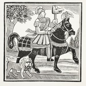 ガイの歴史、ウォーリック伯、パブ、ジョンアシュトン著、18世紀のチャップブックからのイラスト。 1882 作： English School
