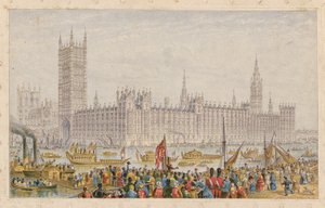 国会議事堂、ウェストミンスター宮殿、ロンドン 作： English School