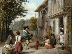 ハーディガーディ奏者」1865年頃（油彩・キャンバス） 作： English School