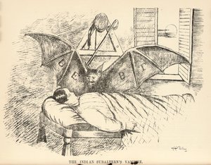 インドのサブアルタンの吸血鬼、デリースケッチブックのページ、1850-54 作： English School