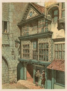 1884年にサウスケンジントンで開催された国際健康展：古いロンドン通り 作： English School
