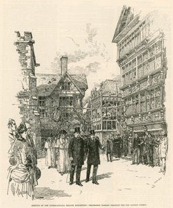 サウスケンジントンでの国際健康展：古いロンドン通りを通過する行列 作： English School