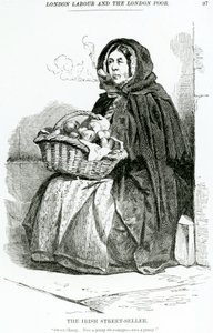 アイリッシュストリートセラー、1840年頃 作： English School