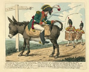 エルバ島への近代ヒーローの旅、パブ。ロンドン、1814 作： English School