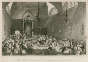 1831年4月、貴族院で議会を挑発する王 作： English School