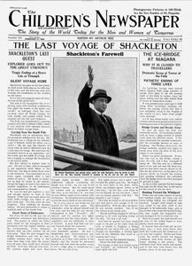 シャクルトンの最後の航海、「子供たちの新聞」の最初のページ、1922年2月（新聞）