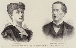 新任のアイルランド主席とその妻の最新の肖像画（エングレーヴィング 作： English School