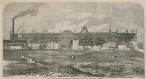 1857年10月、犬の島からスケッチされたリヴァイアサン（大東洋）蒸気船 作： English School