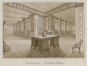 図書館、ランベス宮殿、ロンドン（紙にトイレ） 作： English School