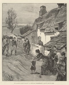 モンマスシャー州アバーシチャンのLlanerch炭鉱の爆発事故と死者の帰還(彫刻) 作： English School