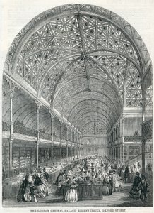 ロンドンクリスタルパレス、リージェントサーカス、オックスフォードストリート、1858 作： English School