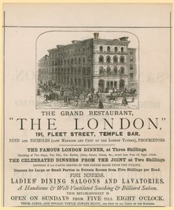 ロンドン、レストラン、191 Fleet Street、テンプルバー 作： English School